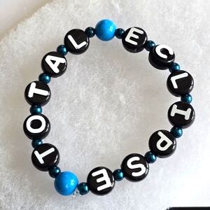 Handmade Total Eclipse bracelet stretch beaded letter word bracelet
